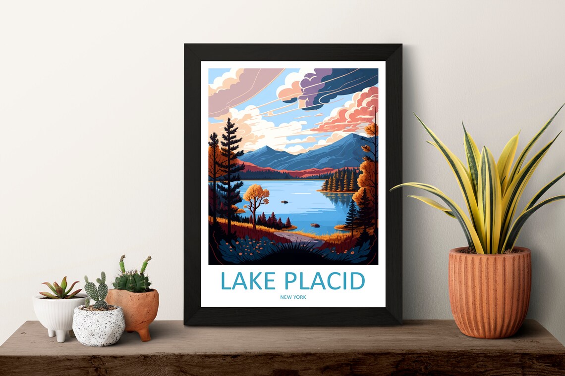 Lake Placid Travel Poster, New York State Art Print - Image 3