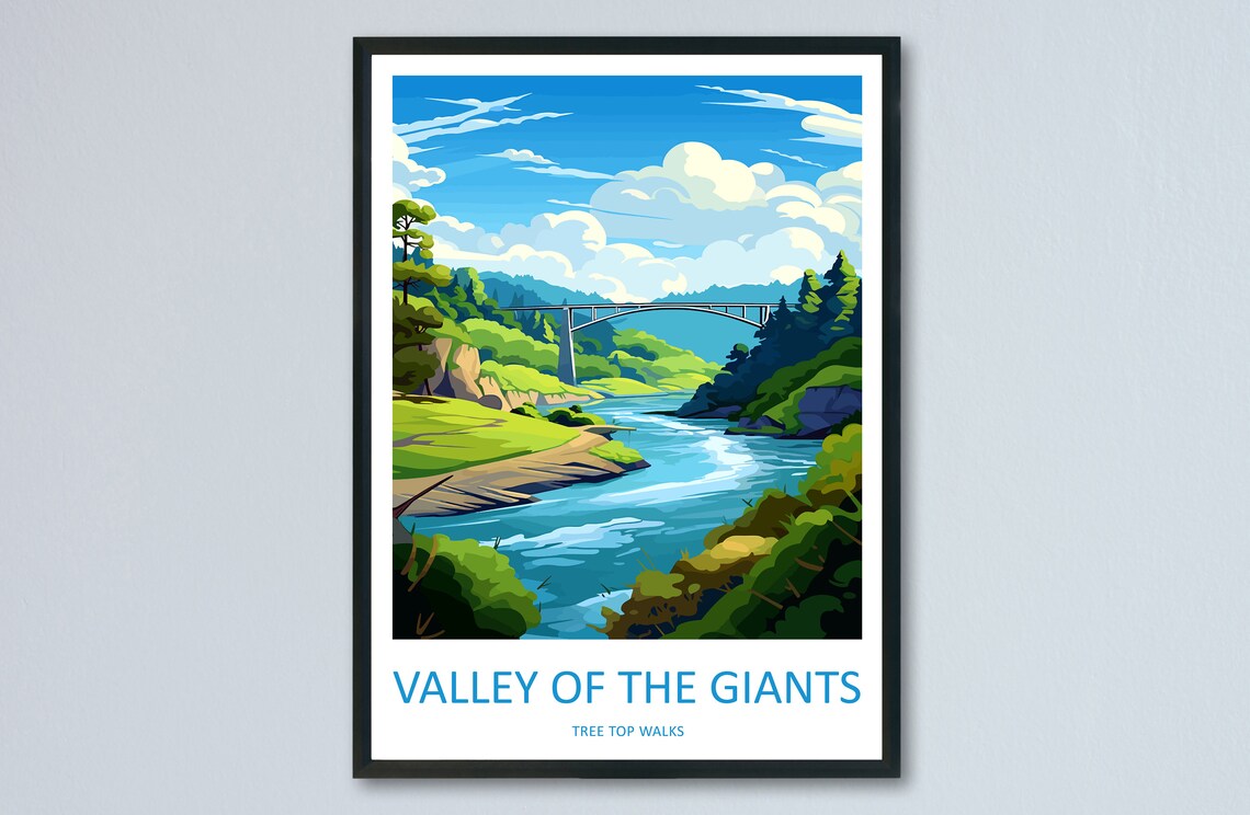 Valley of the Giants Tree Top Walk Bridge River Travel Poster