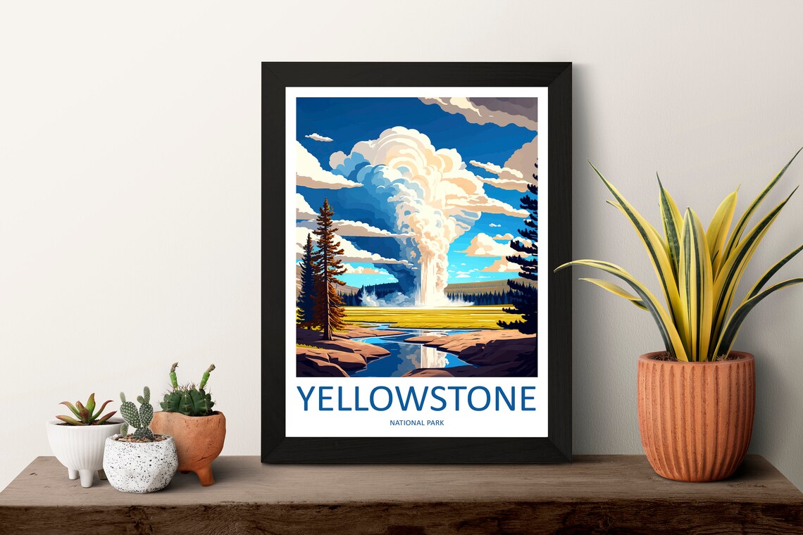 Yellowstone National Park Travel Poster, Wall Art Print - Image 3