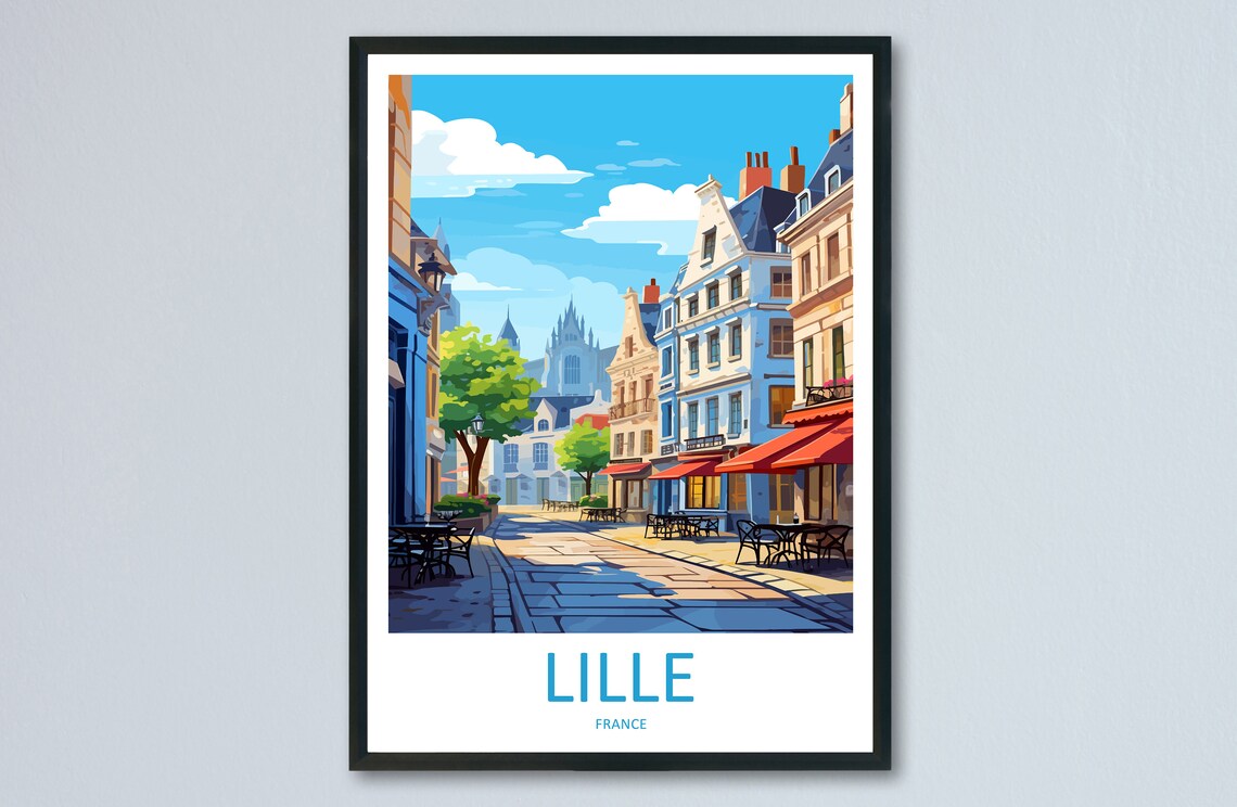 Lille Travel Poster, France Wall Art Print
