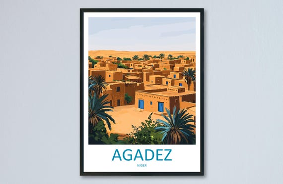 Agadez Travel Print Wall Decor Niger Art Africa Poster Gift For Desert And Culture Lovers