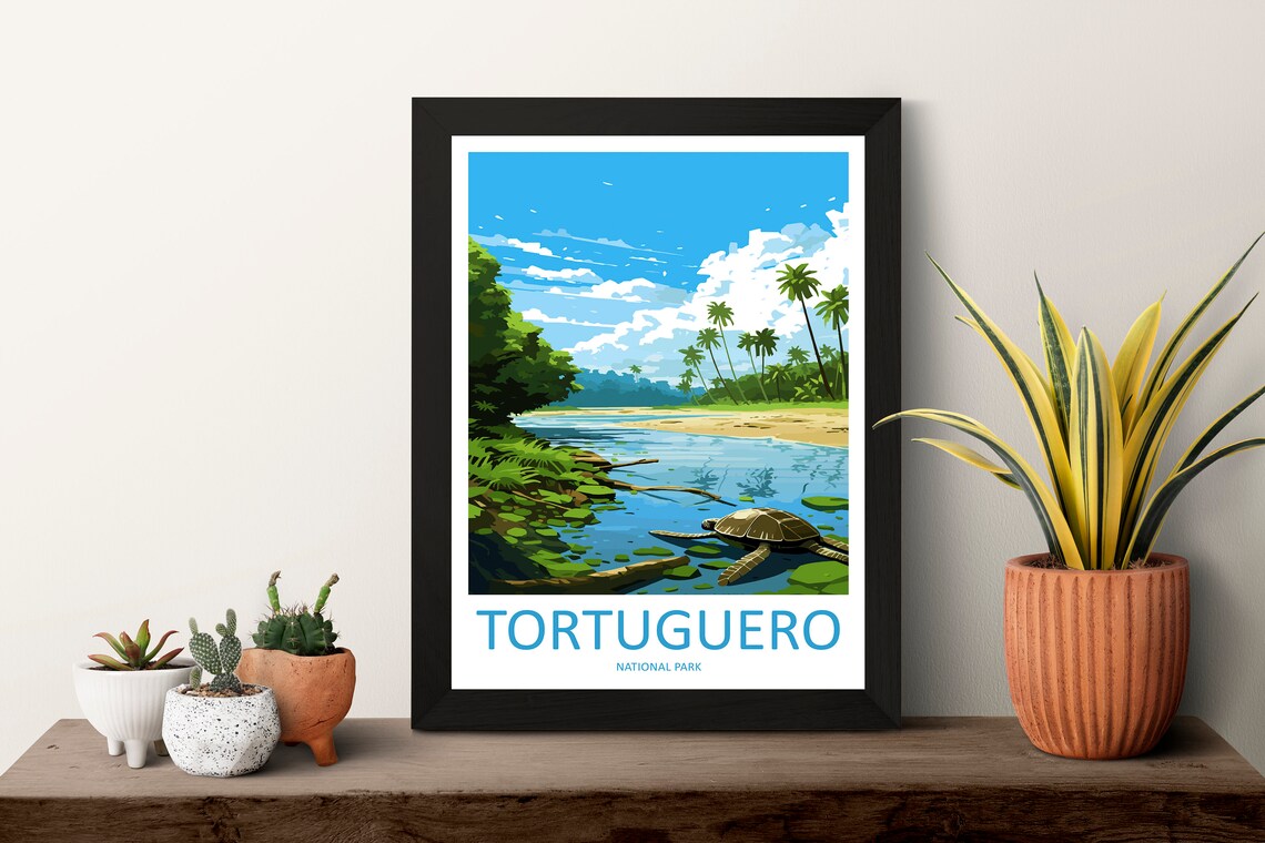 Tortuguero National Park Sea Turtle Beach Costa Rica Travel Poster - Image 3
