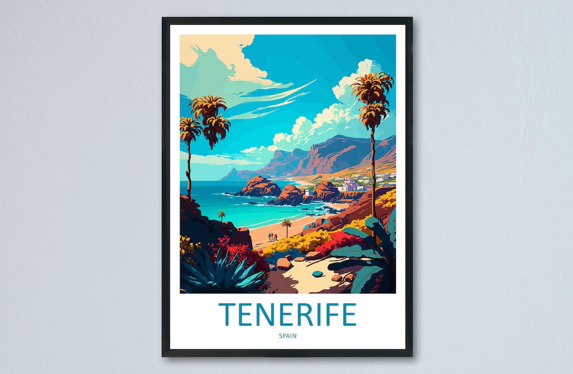 Tenerife Travel Print Spain Gift Art Lovers Poster