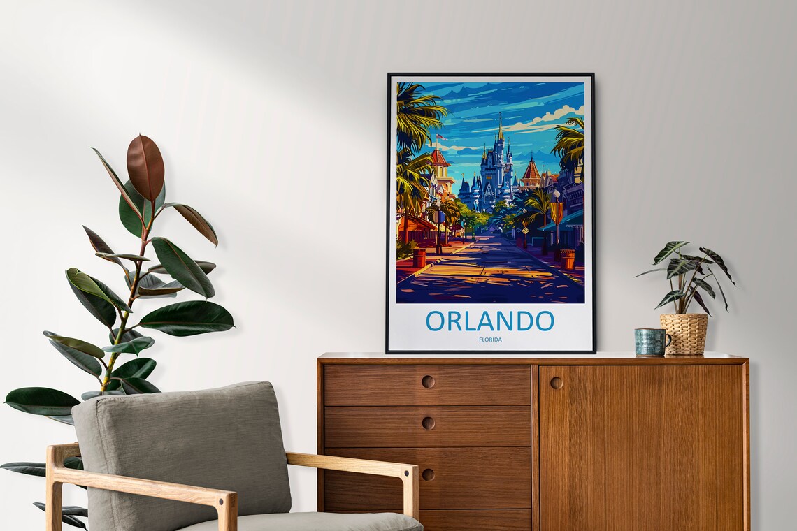 Orlando Wall Hanging Home Decor Travel Poster - Image 2