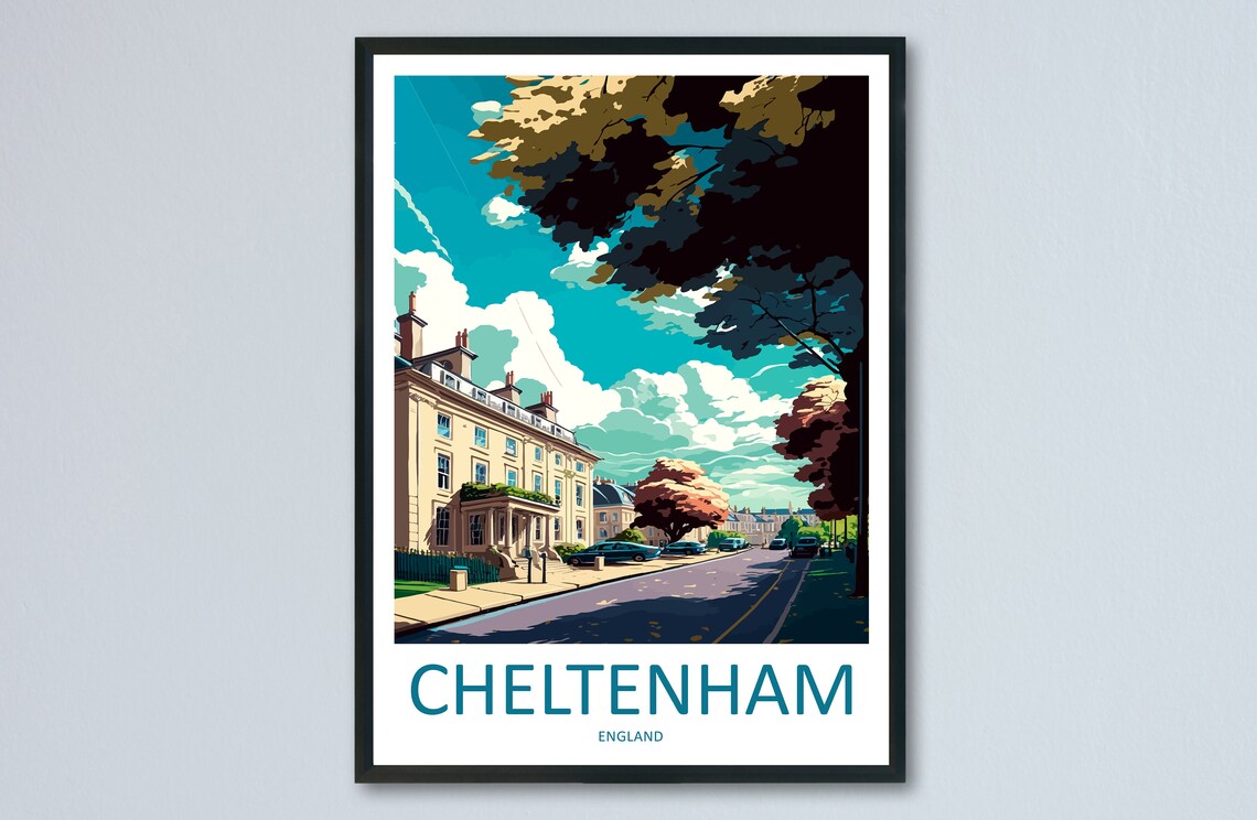 Cheltenham Travel Poster, England Place Print