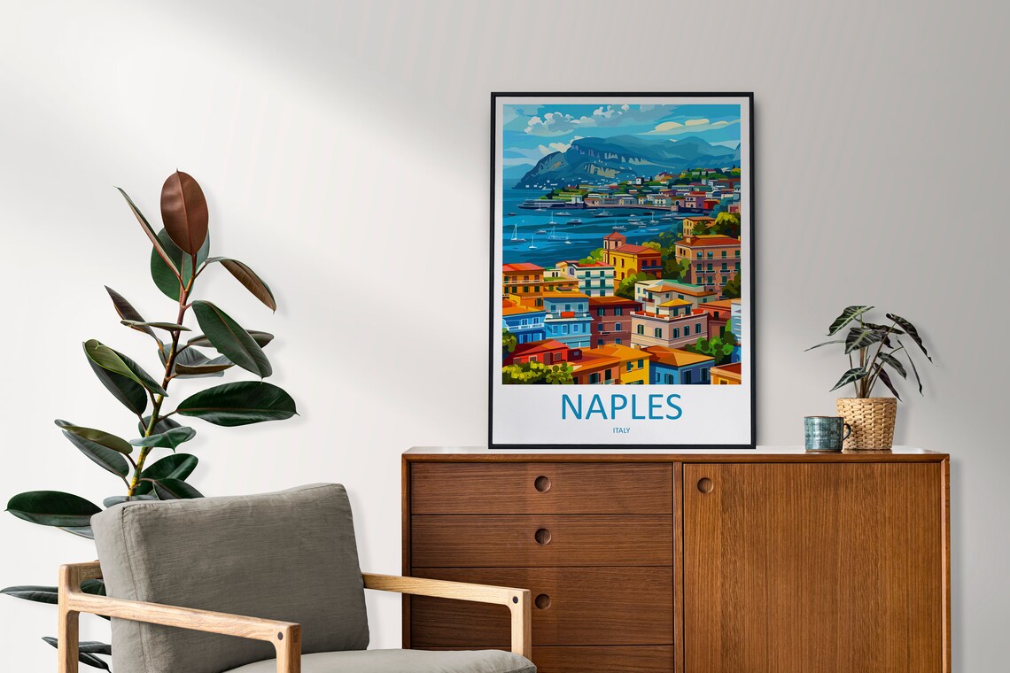 Naples Italy Travel Print Gift Wall Art Print - Image 2