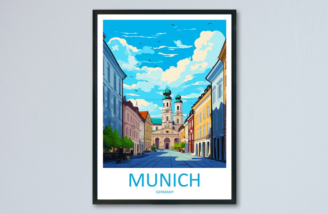 Munich Travel Poster, Germany Wall Decor