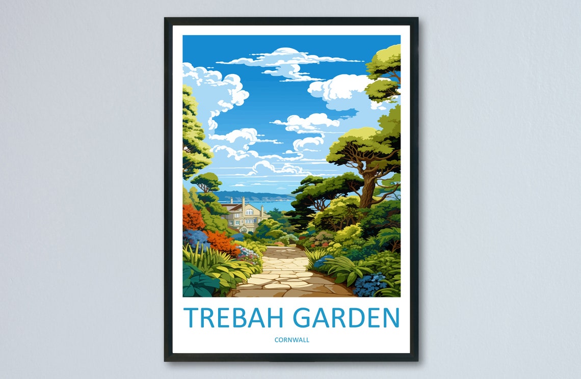 Trebah Garden Cornwall Subtropical Gardens Coastal Path Poster