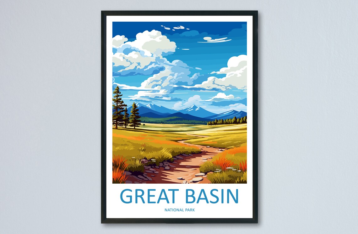 Great Basin National Park Meadow Mountain Trail Travel Poster