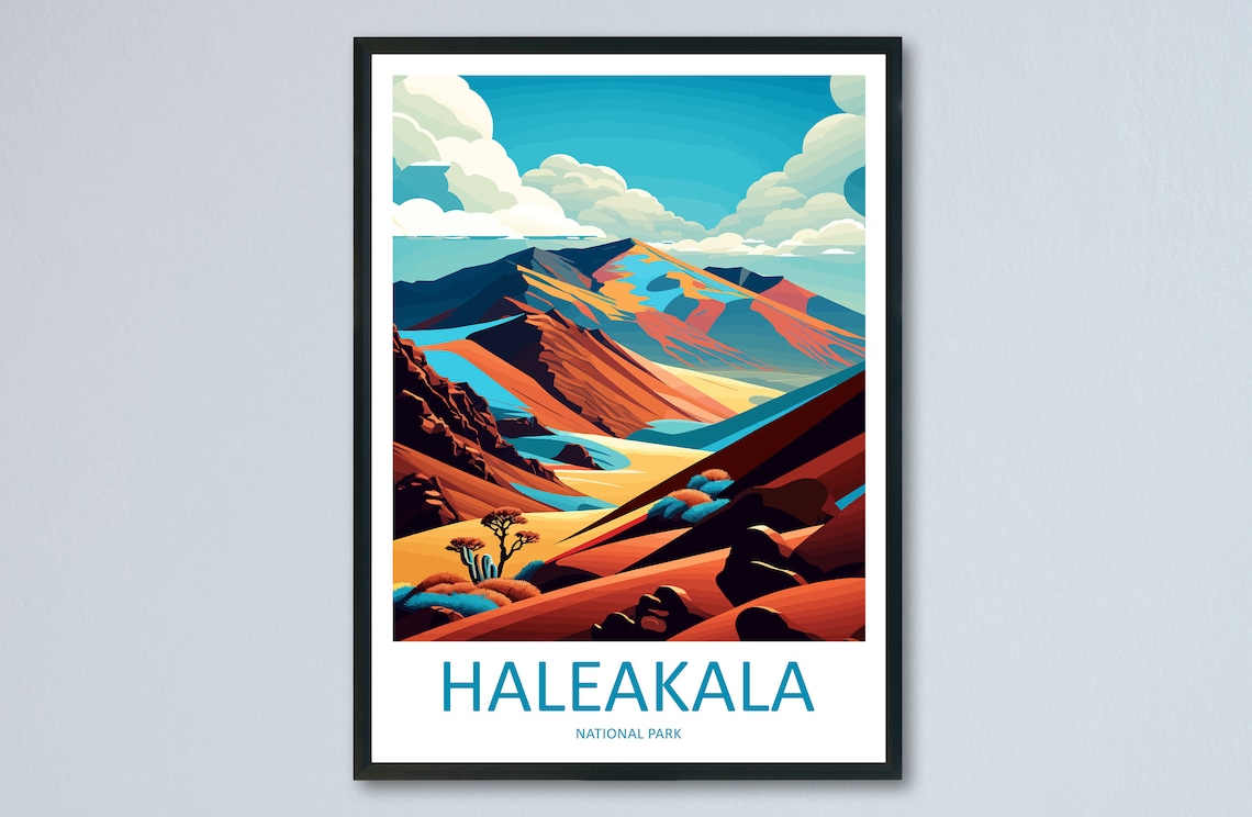 Haleakal National Park Travel Poster, Wall Art Print