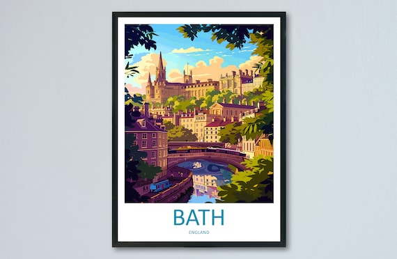 Bath Travel Poster, England City Wall Art
