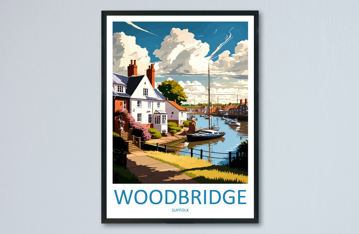 Woodbridge Travel Poster, England Place Print