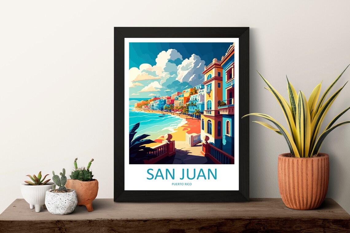 San Juan Travel Poster, Caribbean Wall Art Print - Image 3