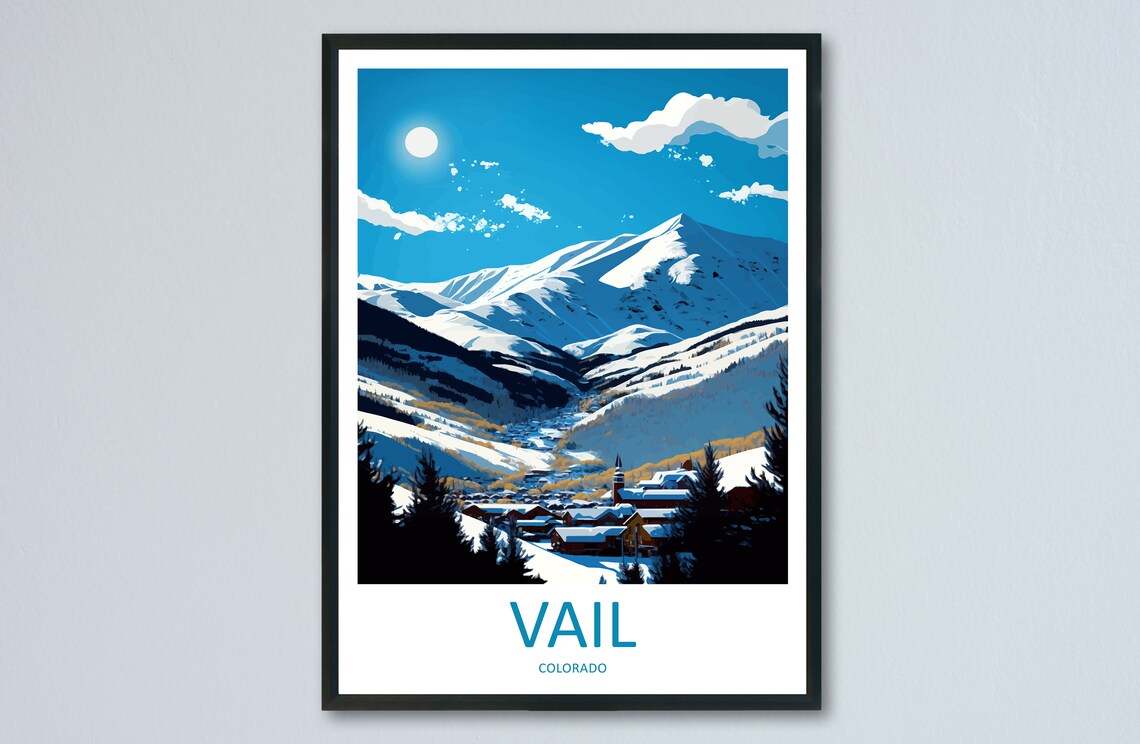 Vail Ski Resort Travel Poster, Colorado Wall Art
