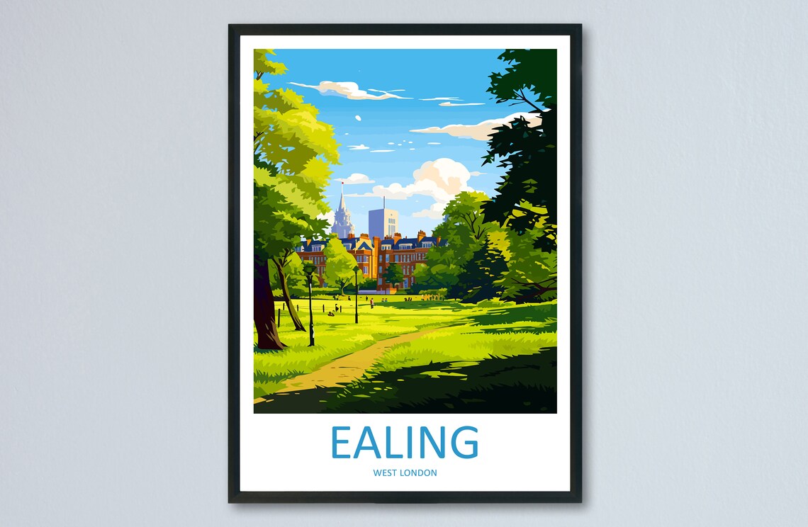 Ealing Travel Poster, London England Wall Art