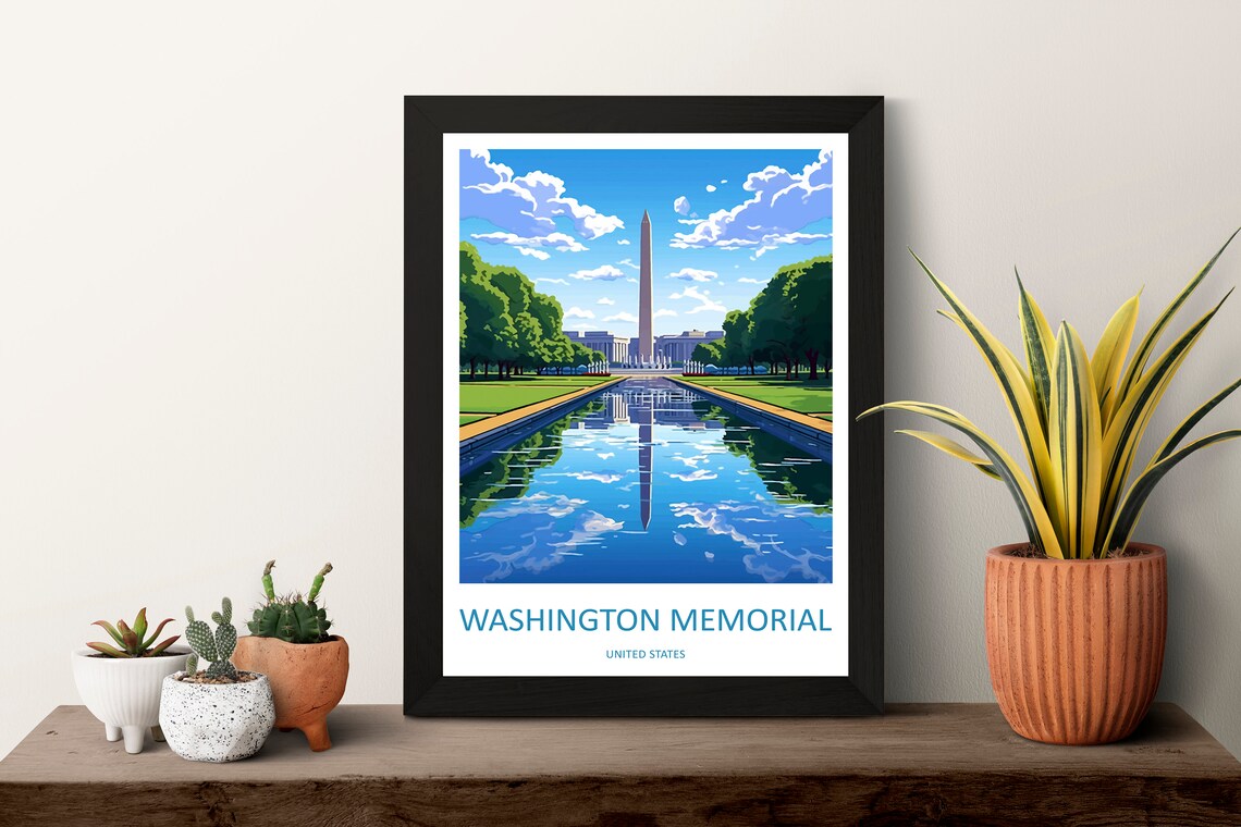 Washington Memorial Travel Poster, Washington DC - Image 3