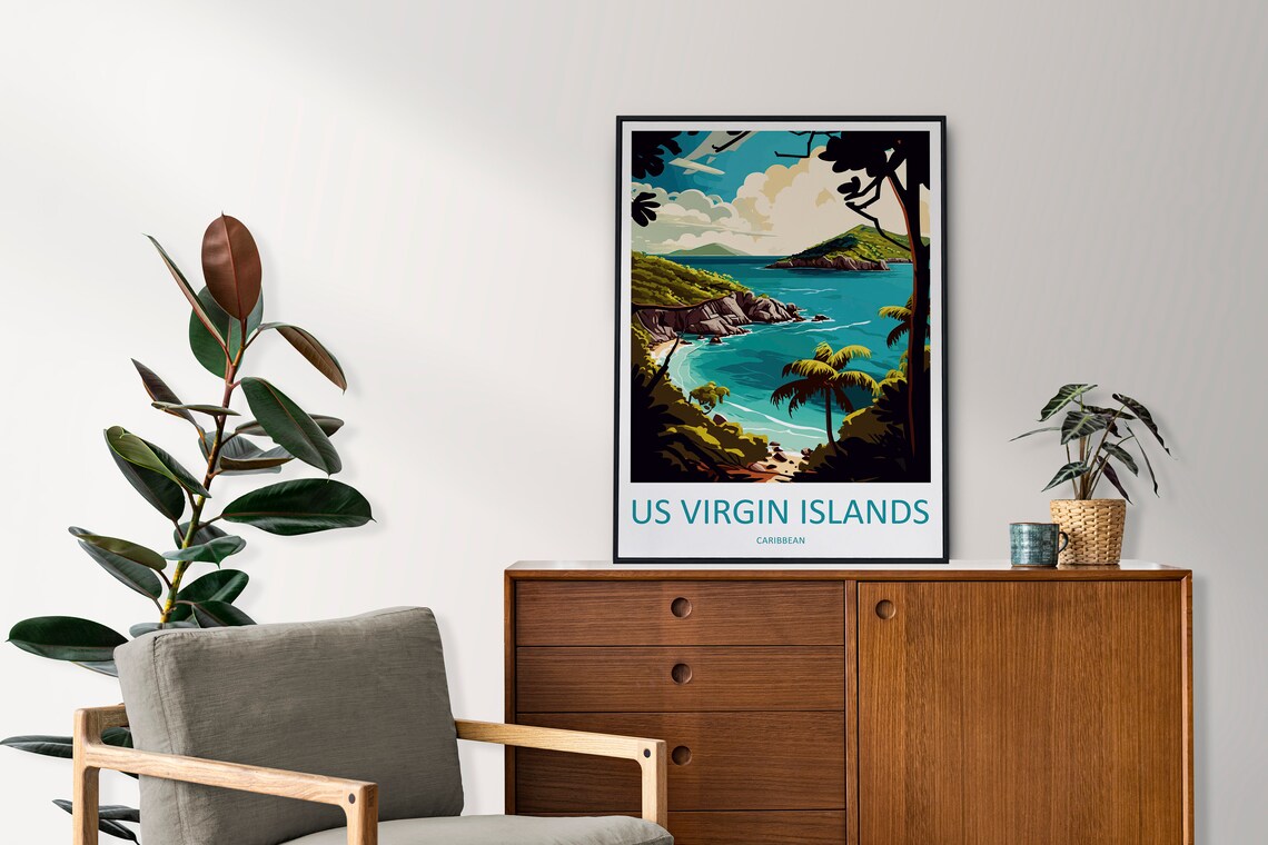 Us Virgin Islands Travel Poster, Caribbean Wall Art - Image 2