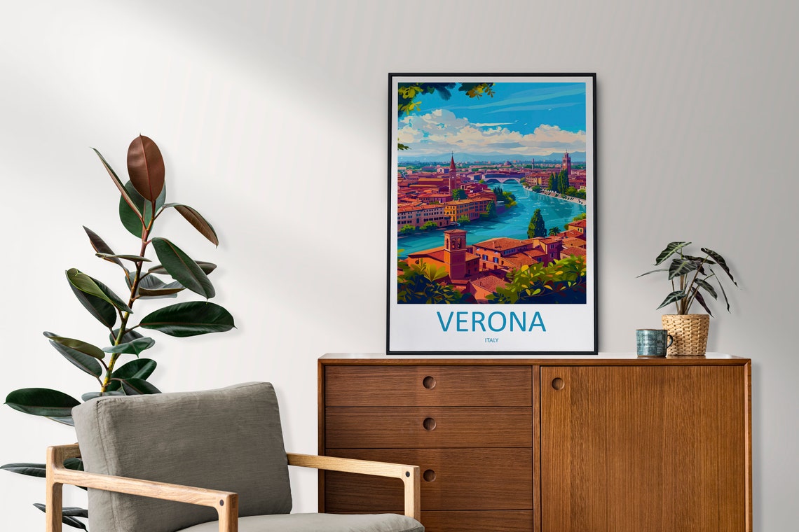 Verona Travel Print Wall Art Verona Italy Wall Hanging Home Decoration Verona Gift Art Lovers Wall Art Print Verona Italy Wall Art Poster - Image 2