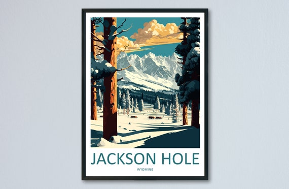 Jackson Hole Travel Print Wall Art Jackson Hole Wall Hanging Home Dcor Jackson Hole Gift Art Lovers Ski Art Lover Gift Jackson Hole Print