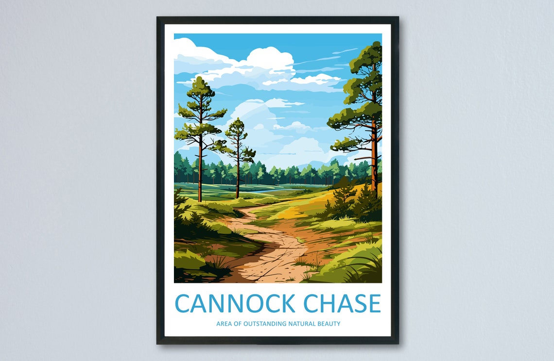 Cannock Chase England Woodland Path Natural Beauty View Poster