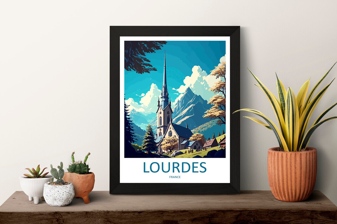 Lourdes Travel Poster, France Place Print - Image 3