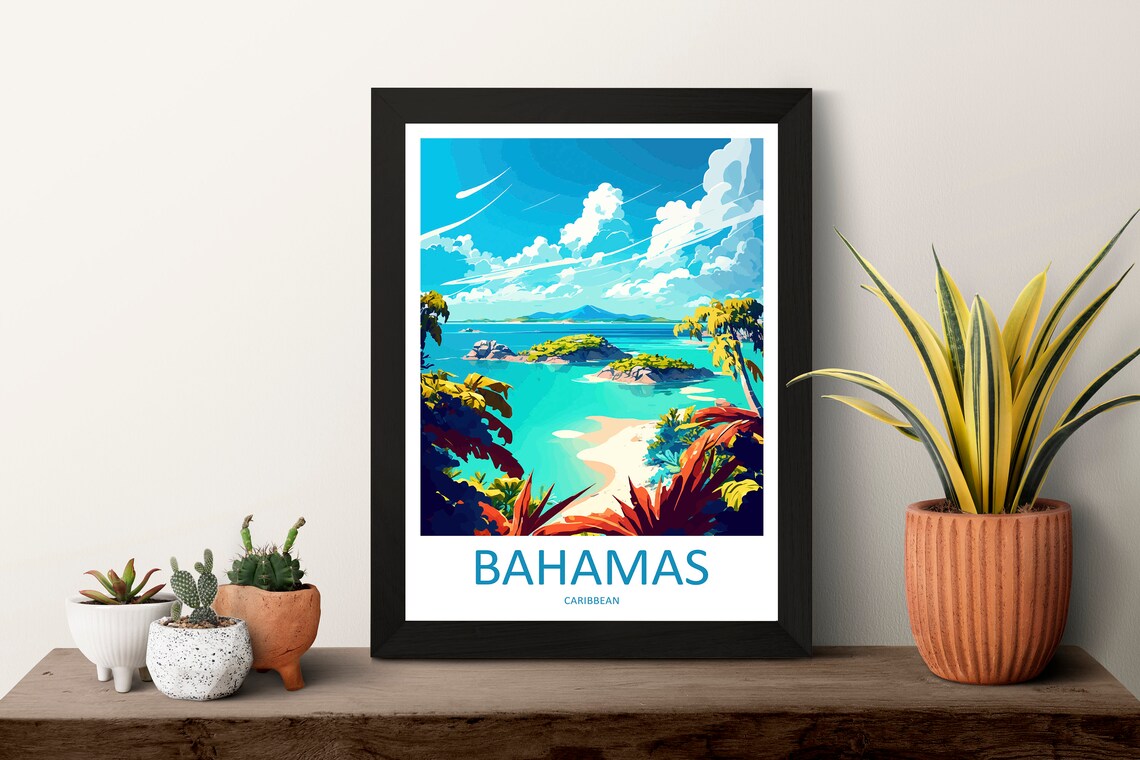 Bahamas Travel Poster, Caribbean Home Decor Art - Image 3