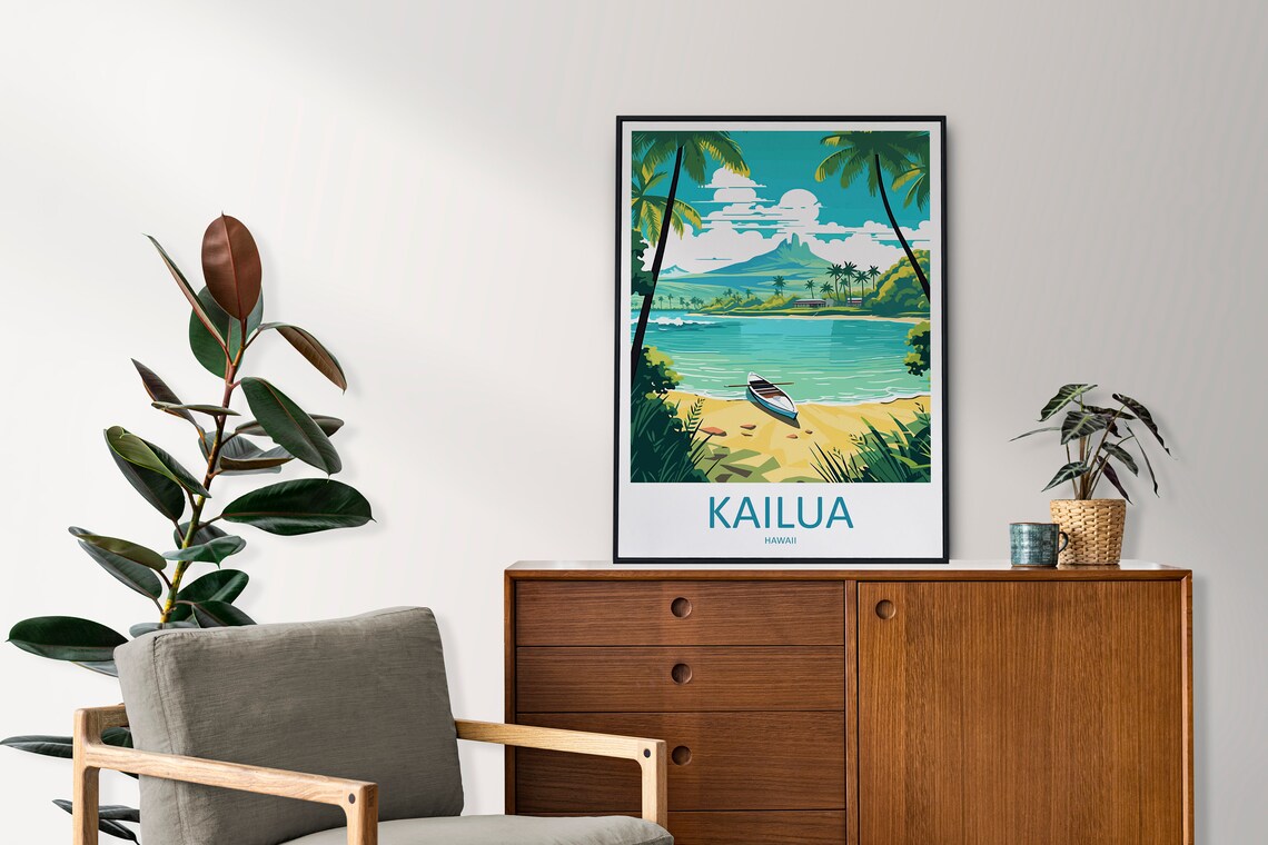 Kailua Travel Poster, Hawaii Place Print - Image 2