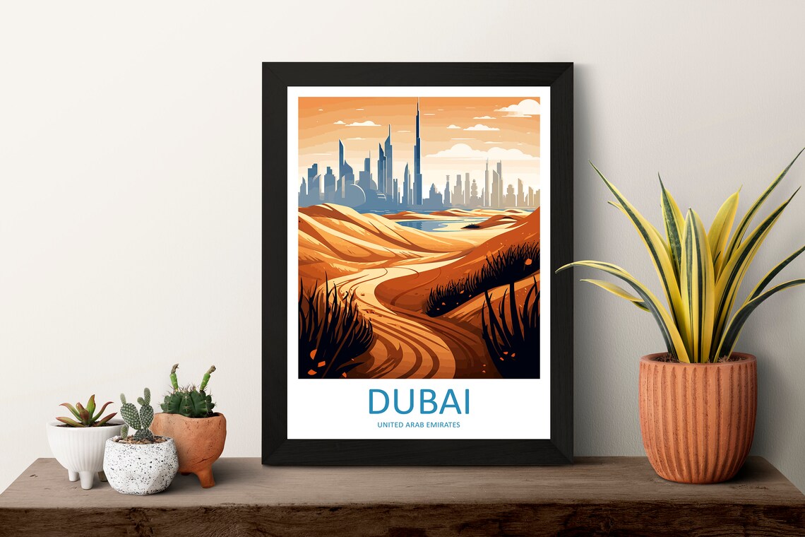 Dubai Travel Poster, United Arab Emirates City View - Image 3
