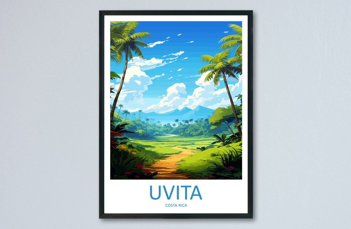 Uvita Travel Print Wall Art Uvita Wall Hanging Home Dcor Uvita Gift Art Lovers Wall Art Costa Rica Wall Art Uvita Travel Print