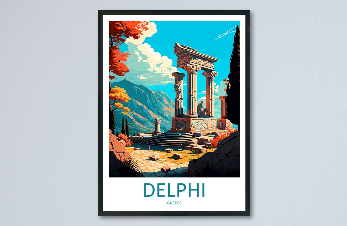 Delphi Greece Travel Poster, Wall Decor Print