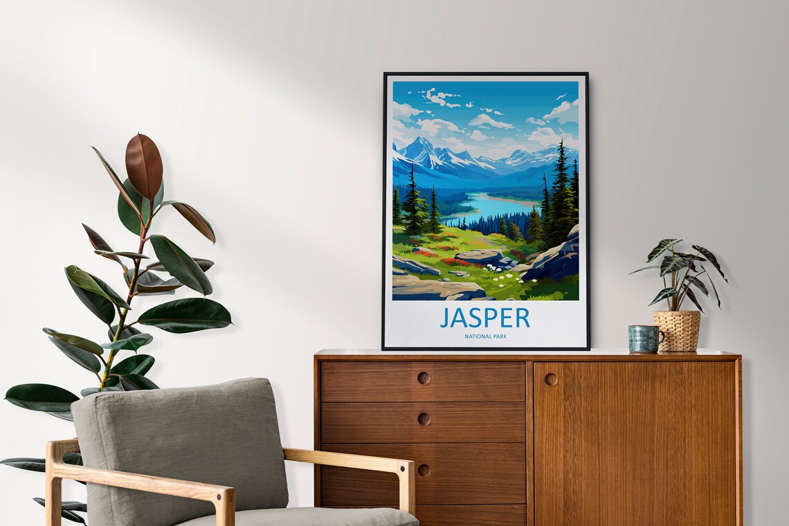 Jasper National Park Travel Poster, Canada Art Gift - Image 2
