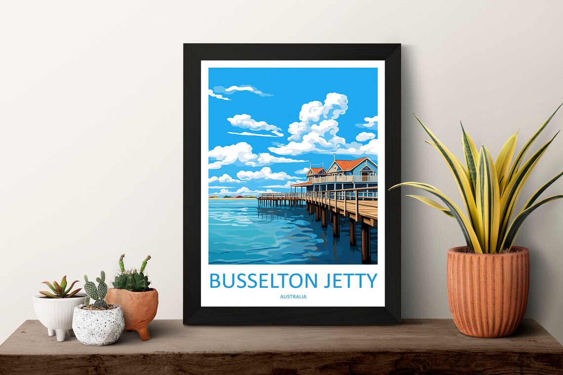 Busselton Jetty Travel Poster, Australia Wall Art - Image 3