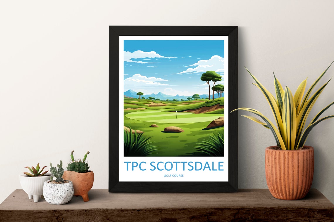 TPC Scottsdale Golf Course Fairway Green Arizona Travel Poster - Image 3