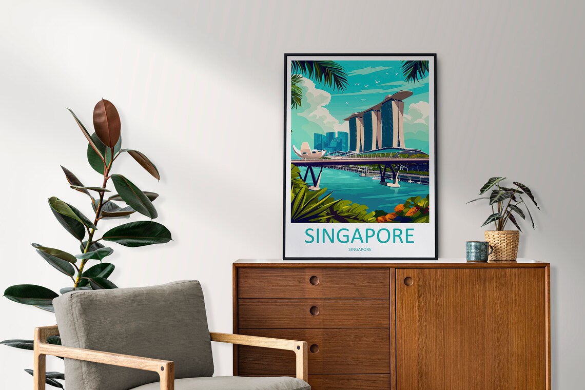 Marina Bay Sands Travel Poster, Singapore Landmark - Image 2