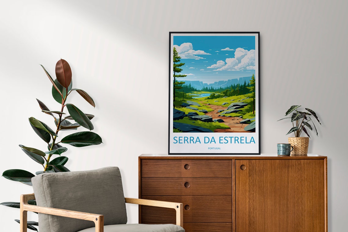 Serra da Estrela Portugal Mountain Trail Landscape Travel Poster - Image 2