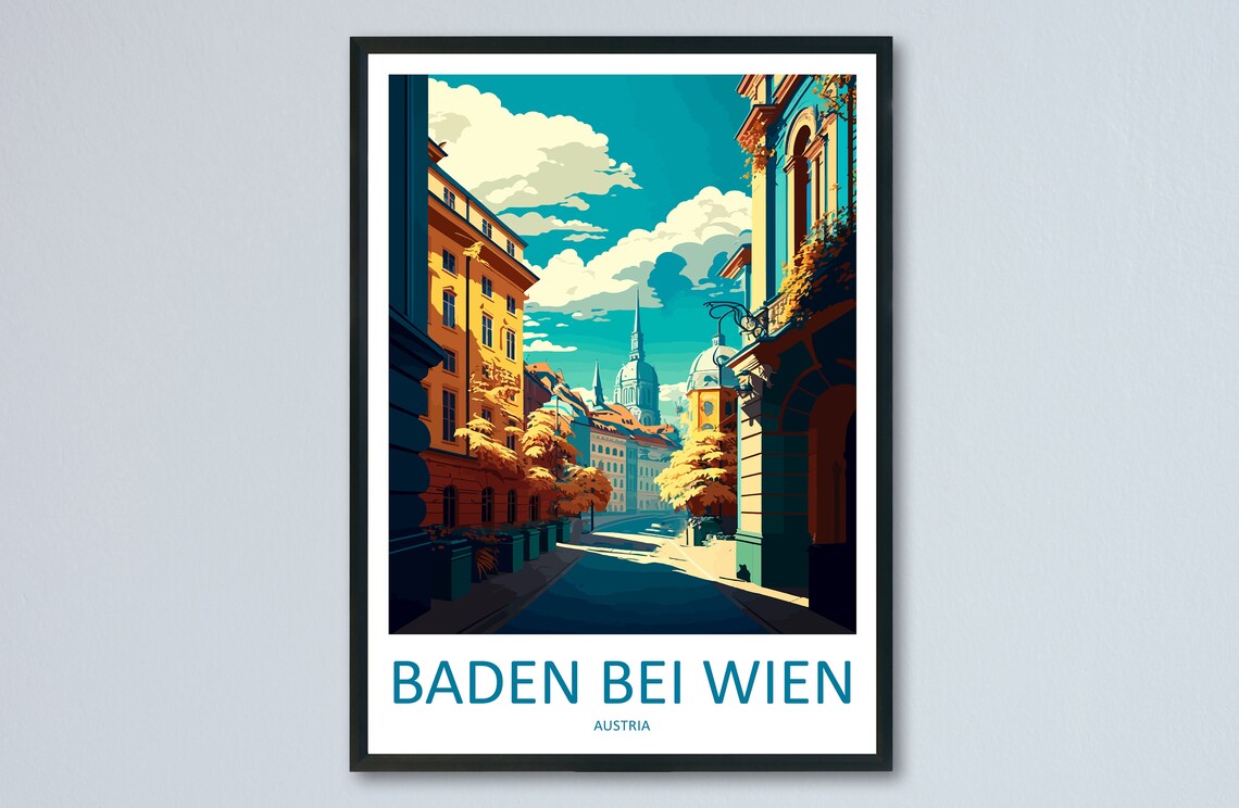 Baden Bei Wien Travel Poster, Austria Place Print