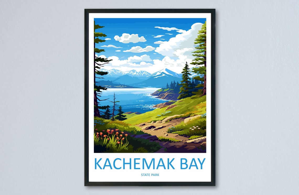 Kachemak Bay State Park Coastal View Spruce Trees Bay Poster