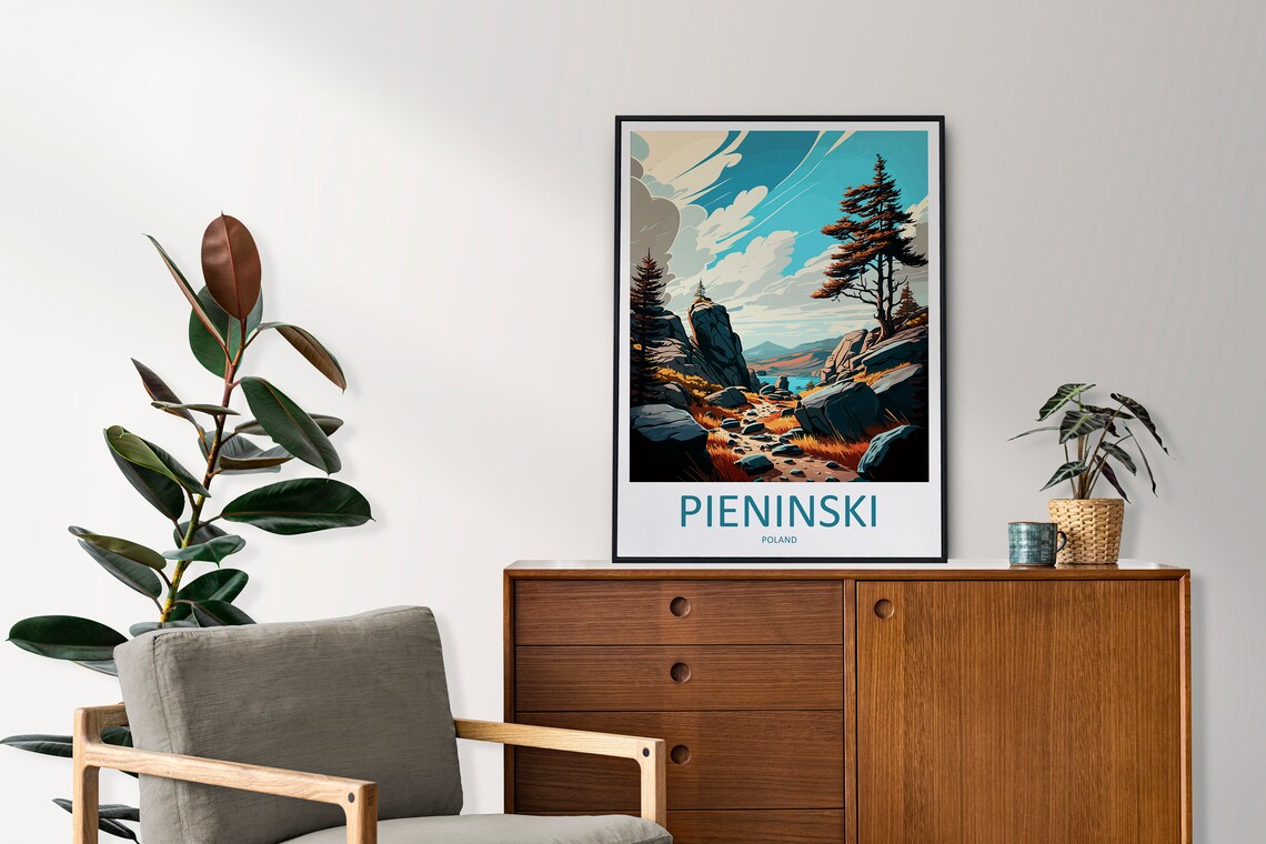 Pieninski Poland Rugged Mountain Trail Pines Vintage Travel Poster - Image 2