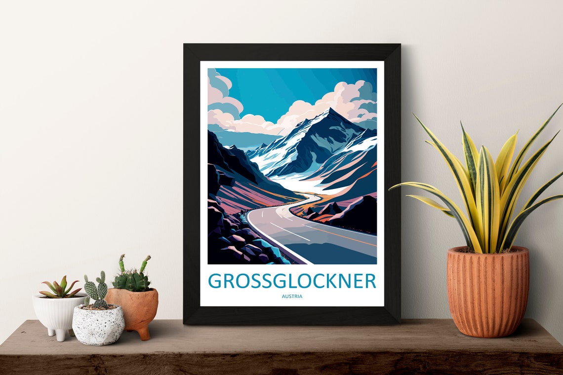 Grossglockner Austria Alpine Mountain Road Snow Peaks Travel Poster - Image 3