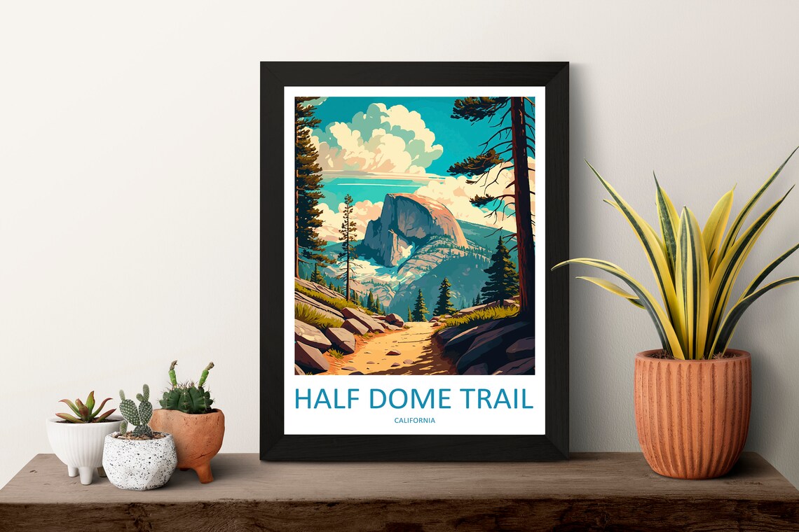 Half Dome Trail Yosemite Travel Poster, California - Image 3