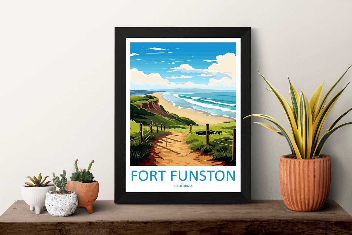 Fort Funston California Sandy Dunes Trail Beach Travel Poster - Image 3