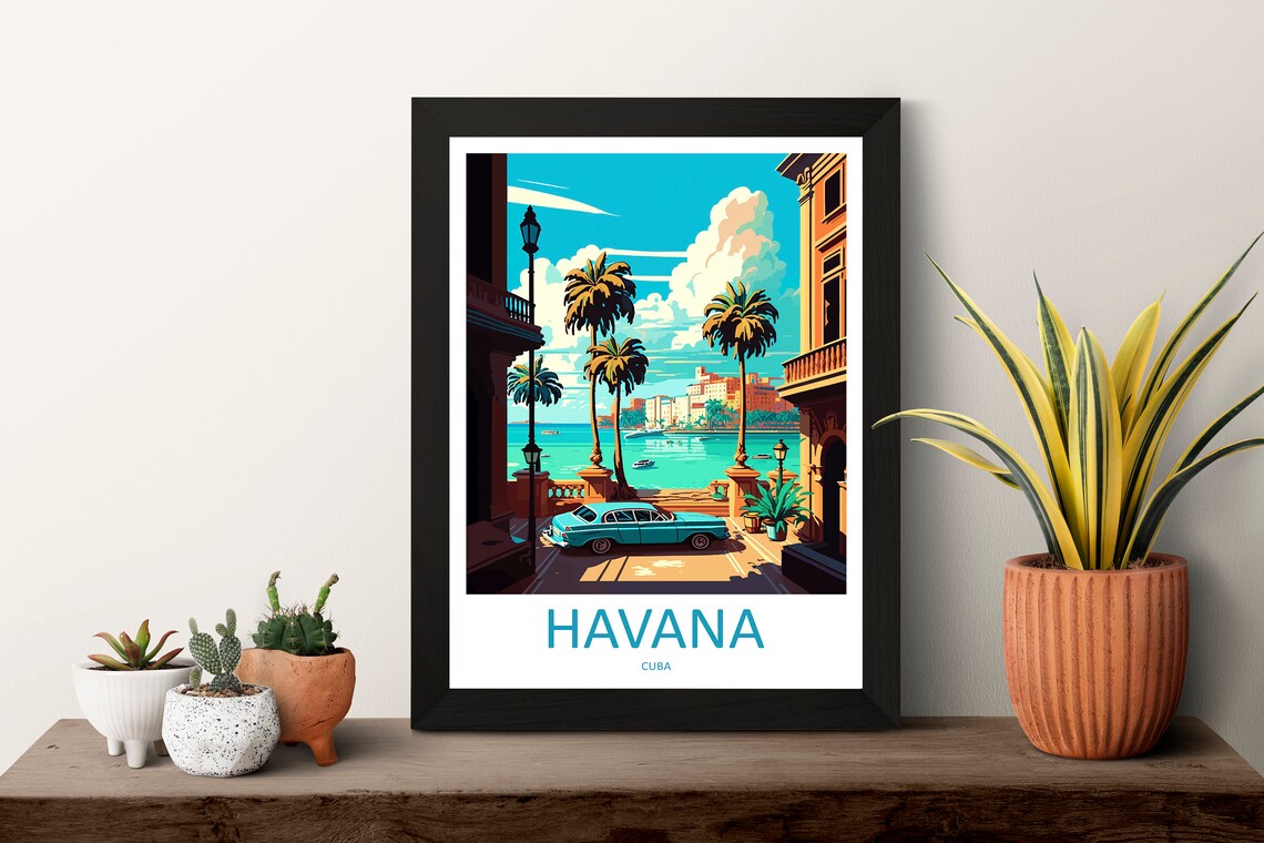 Havana Travel Poster, Caribbean Wall Art Print - Image 3