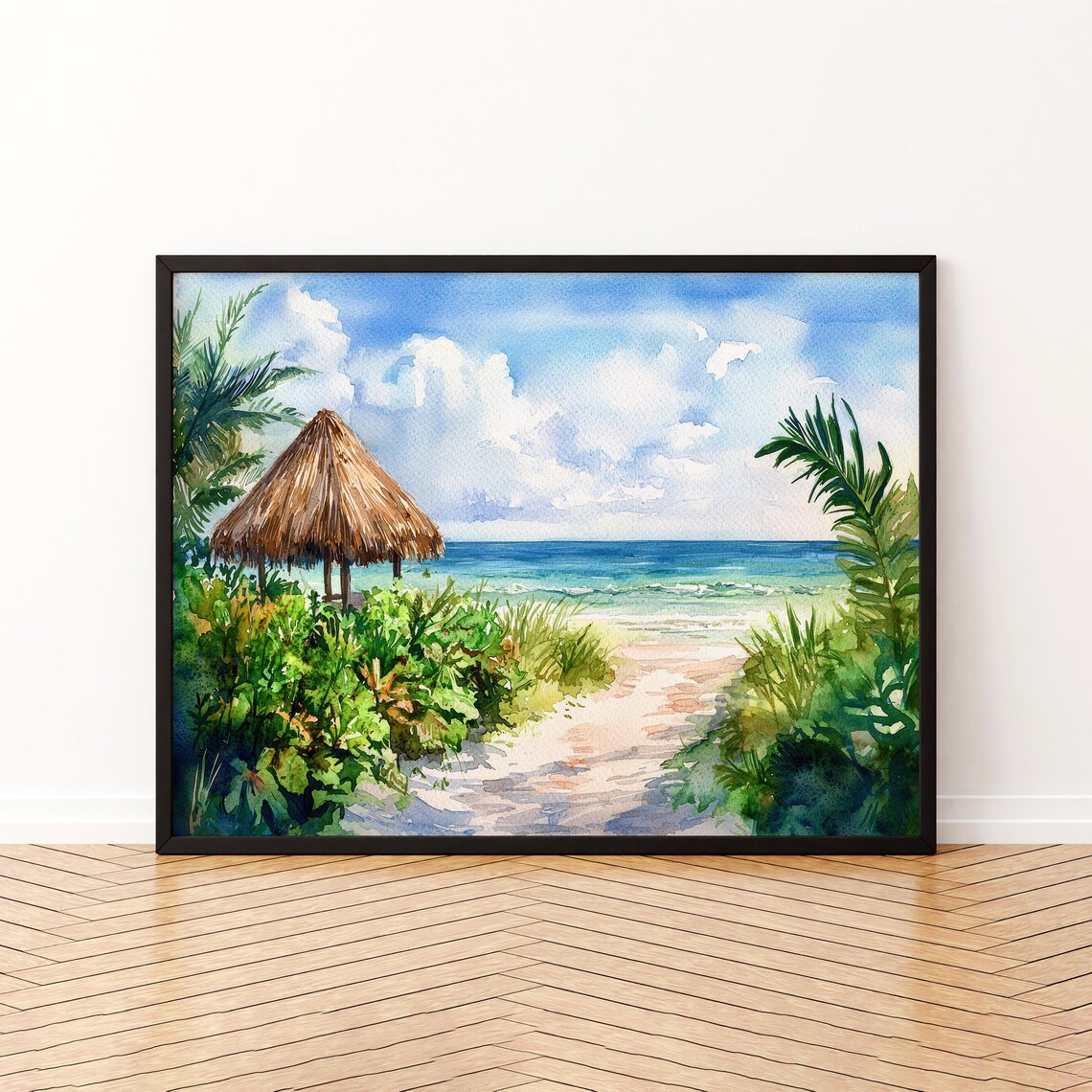 Fort Myers Beach Florida Watercolor Travel Poster