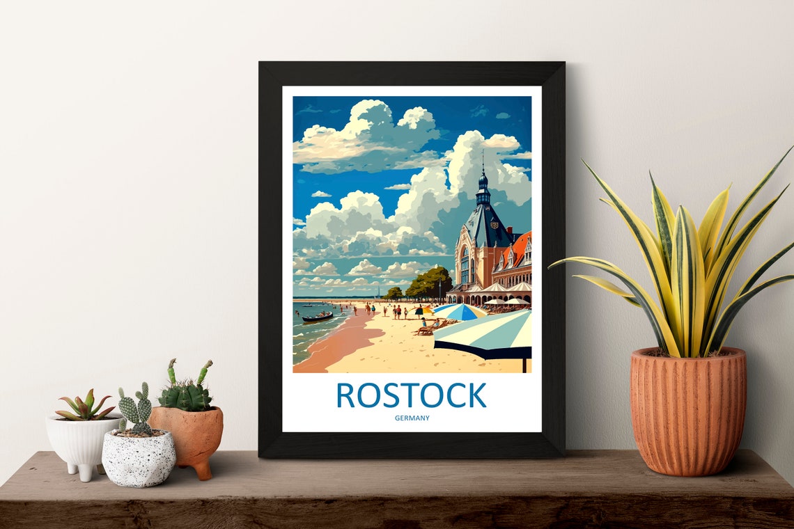 Rostock Travel Print Wall Art Rostock Wall Hanging Home Dcor Rostock Gift Art Lovers Germany Art Lover Gift Rostock Art Travel Gift Rostock - Image 3