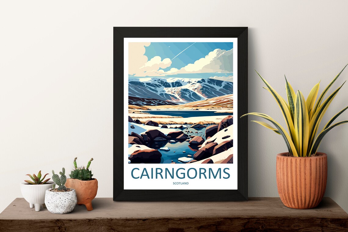Cairngorms Travel Poster, Scotland Landscape Art - Image 3