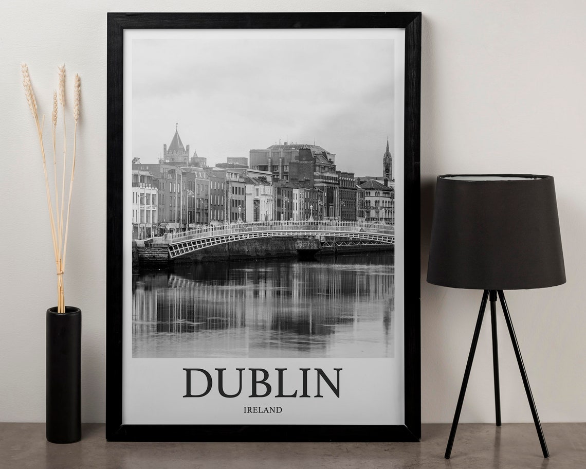Dublin Ireland Halfpenny Bridge Over River Liffey Photo Poster - Image 3