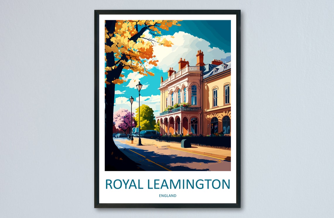 Royal Leamington Spa England Georgian Street Scene Travel Poster