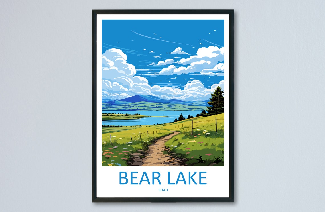 Bear Lake Utah Wildflower Meadow Path With Mountain View Poster