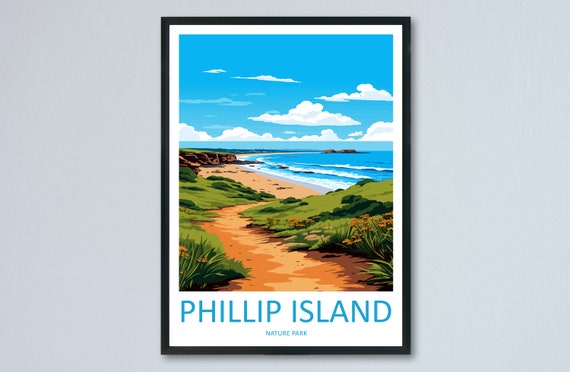 Phillip Island Travel Print Wall Art Hanging Home Dcor Gift Lovers Australia Poster Deco