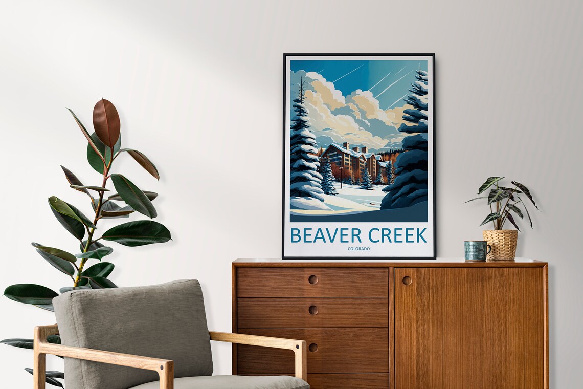 Beaver Creek Colorado Snowy Ski Resort Lodge Winter Scene Poster - Image 2